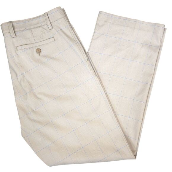 FootJoy Polyester Spandex Blend Windowpane Print Pants 38x32 - Picture 1 of 8